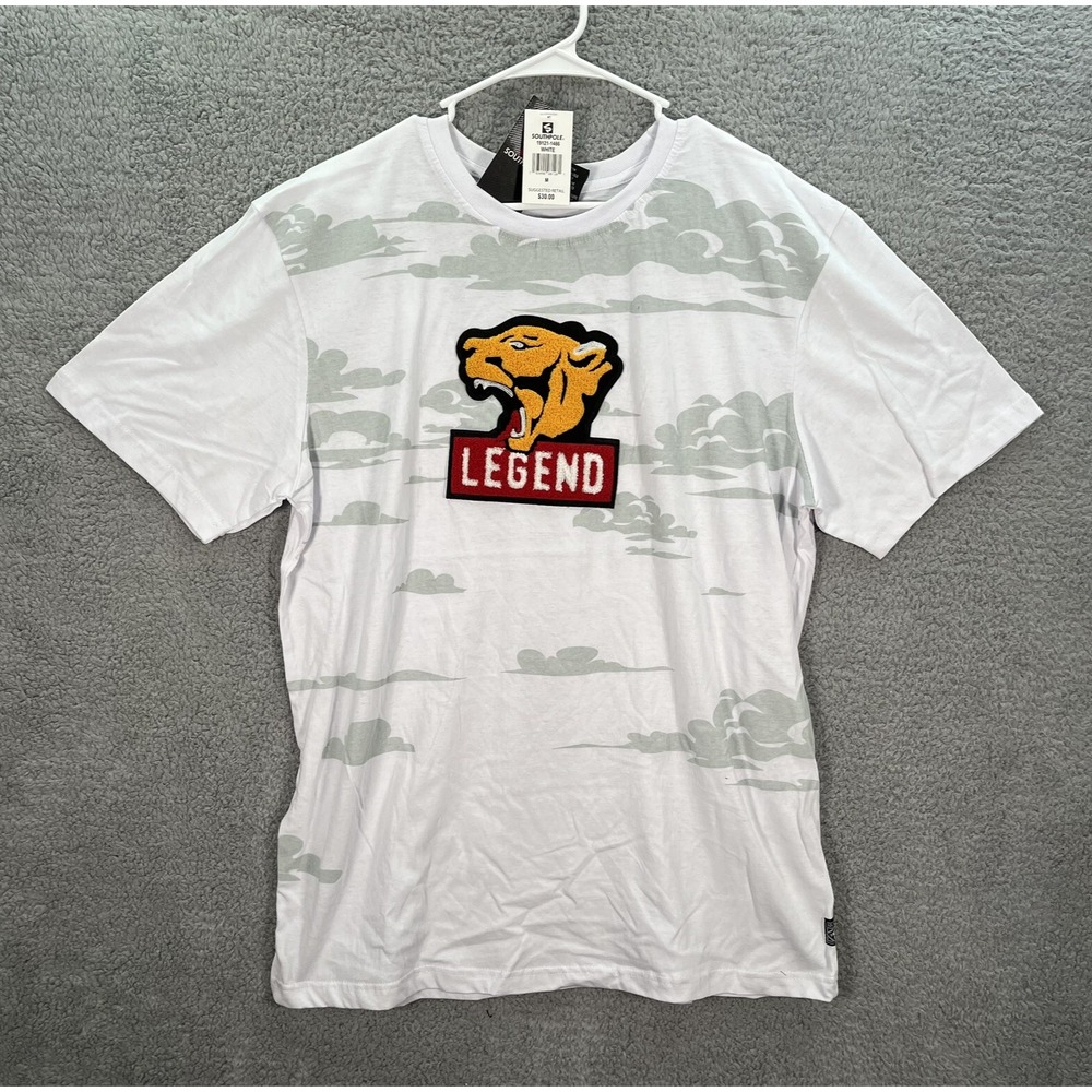 Southpole Shirt Adult Medium White Gray Short‎ Sleeve Streetwear Urban Hip Hop